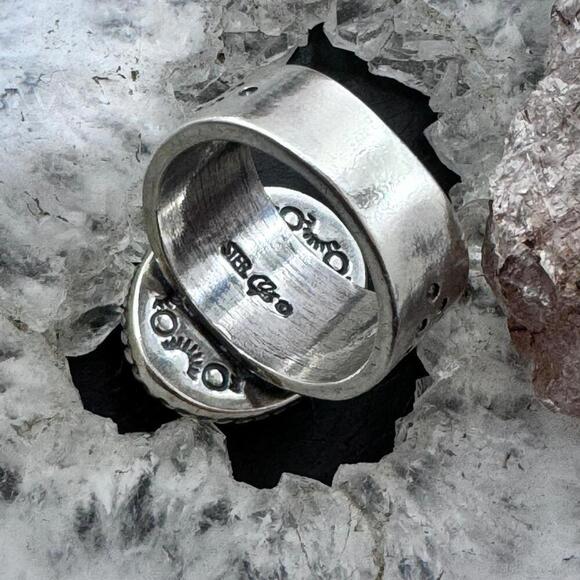 Carolyn Pollack Sterling Silver Oval Multistone Inlay Rug Design Ring Size 7.5 - Picture 7 of 10